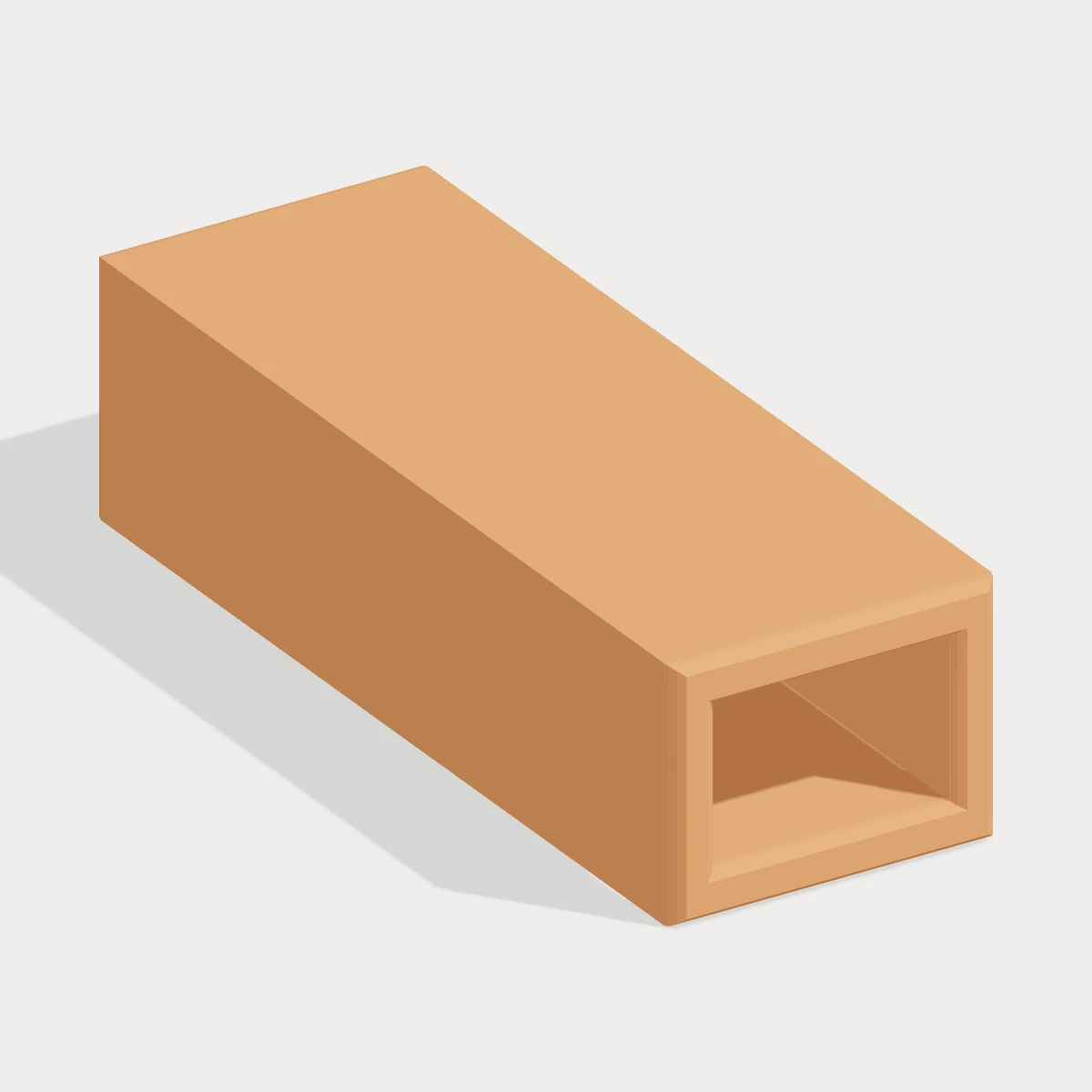 Rectangular tunnel, three-quarter view digital design preview