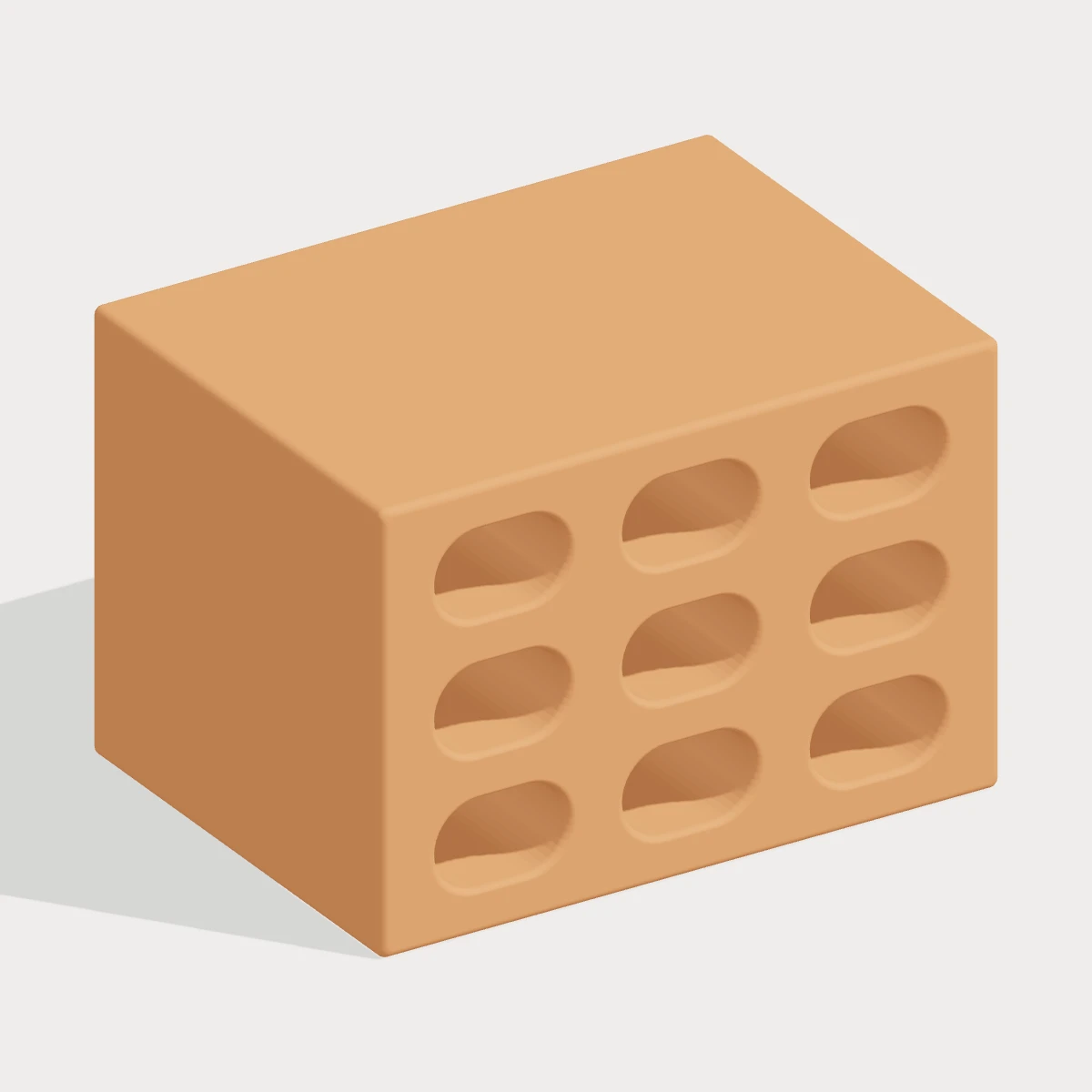 Shelved cave block, three-quarter view digital design preview