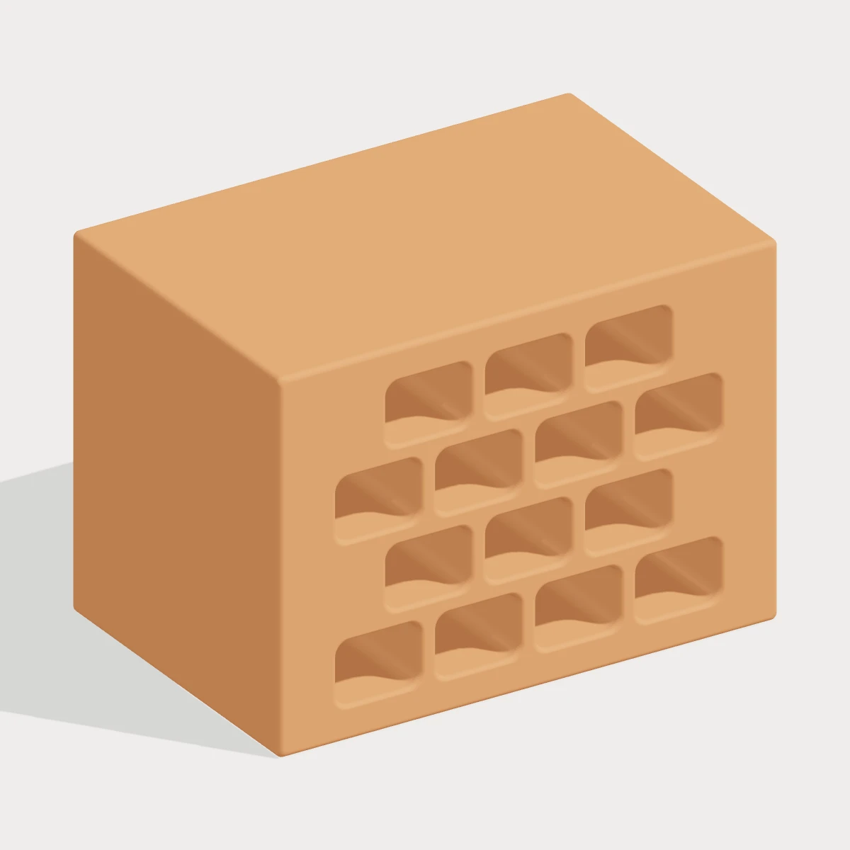 Offset cave block, three-quarter view digital design preview
