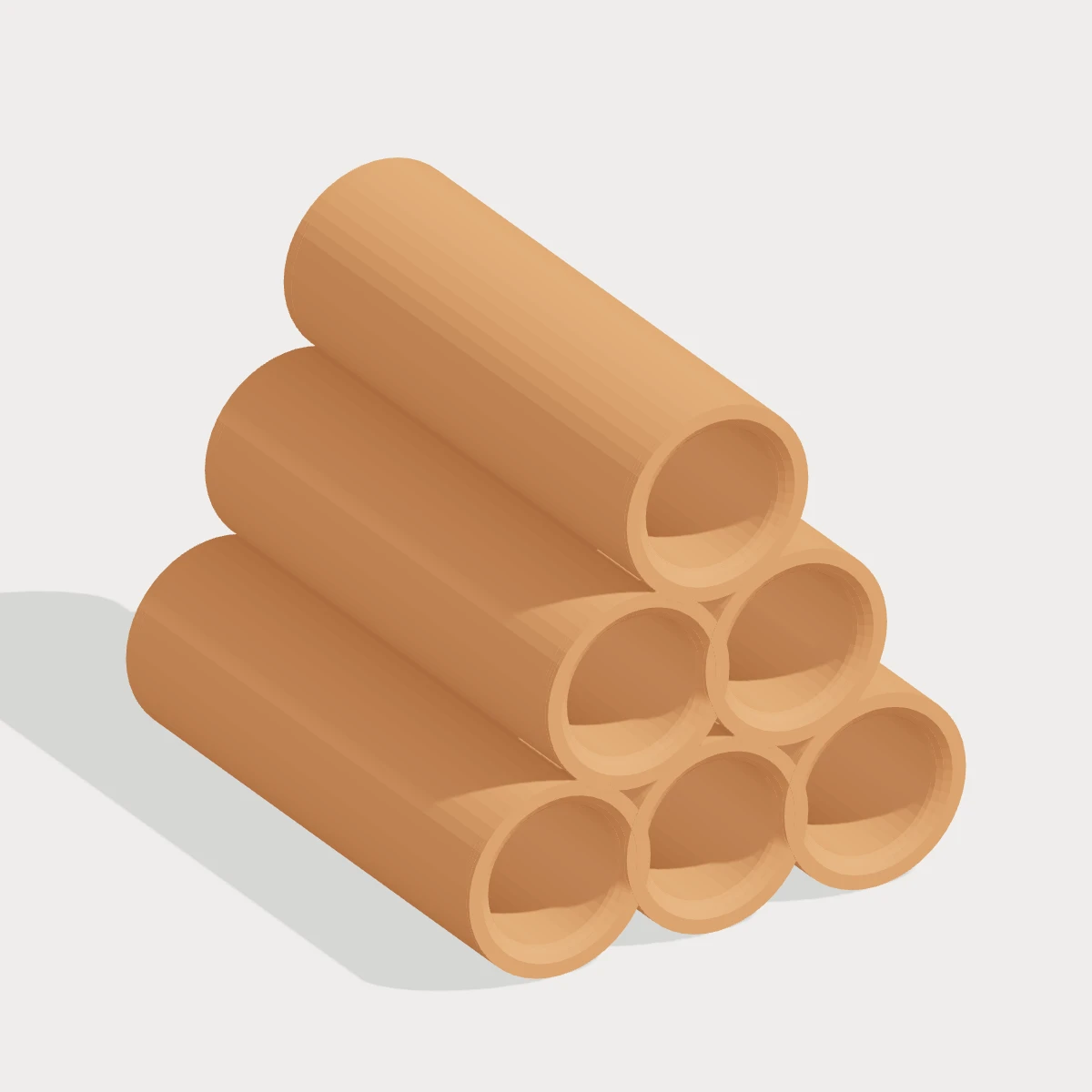 Covered tube bundle, three-quarter view digital design preview